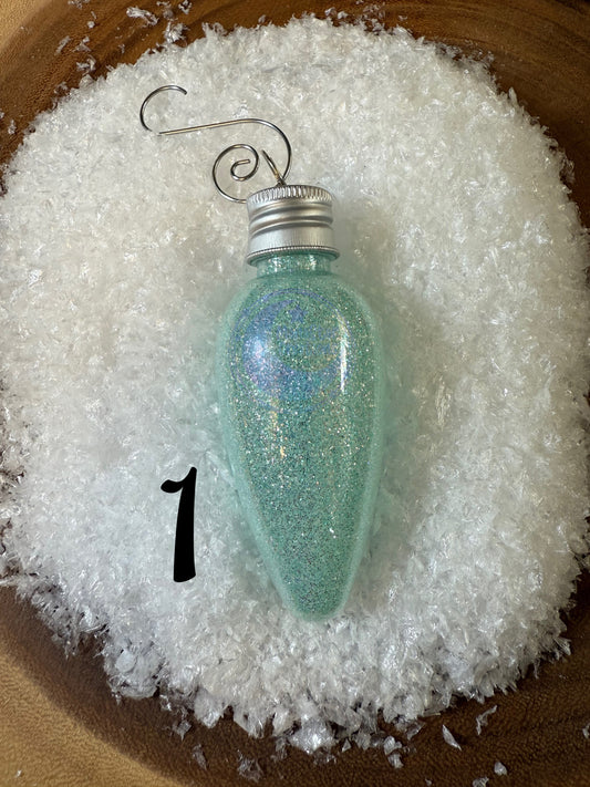 Light Bulb Christmas Ornaments with Special Tags