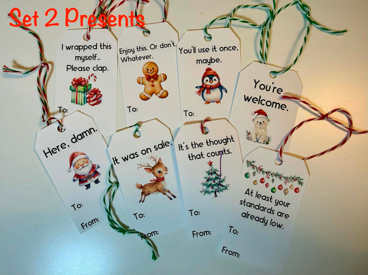 Funny Christmas Gift Tags – Sarcastic Holiday Gift Tag Sets