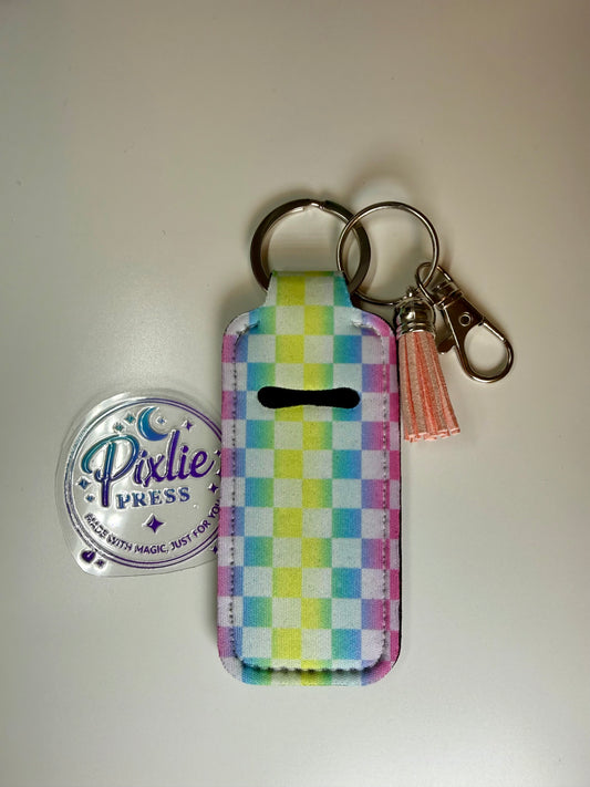 Neoprene Universal Lipbalm Holder- Checkers