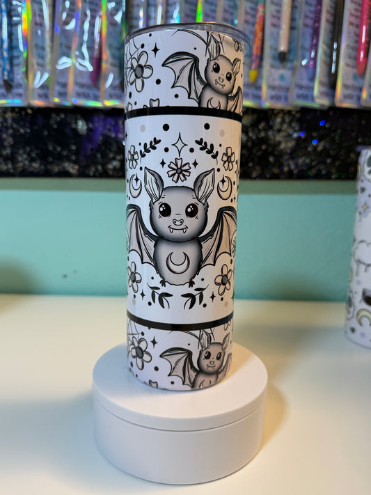 Floral Bats- 20oz Sublimation Tumbler