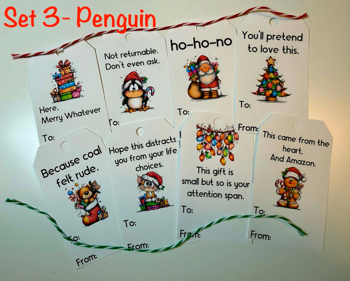 Funny Christmas Gift Tags – Sarcastic Holiday Gift Tag Sets