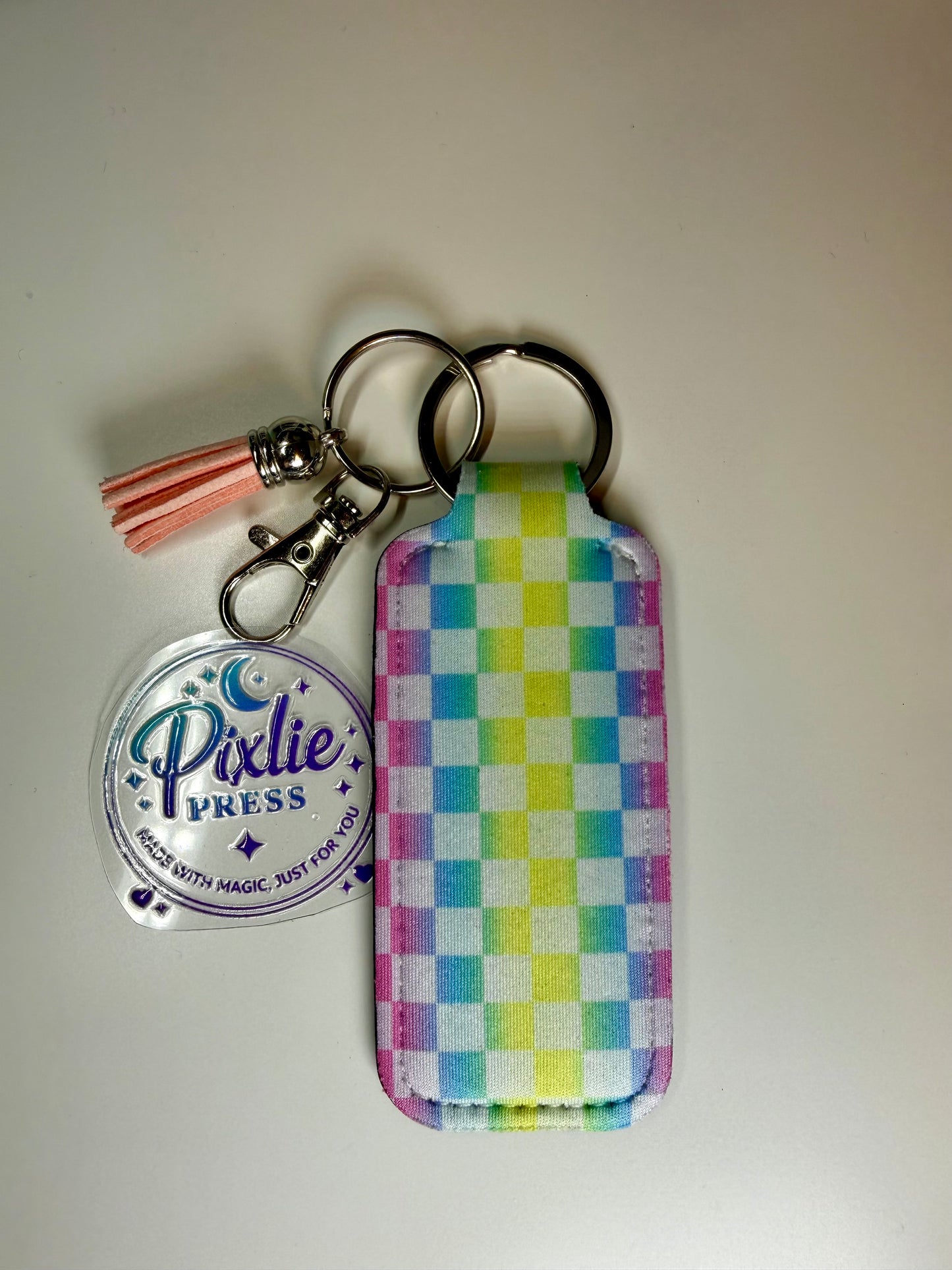 Neoprene Universal Lipbalm Holder- Checkers