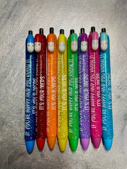 Chill Pill Epoxy Pens – Colorful Refillable Gel Pens