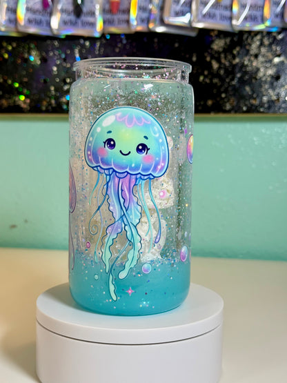 Jellyfish 16oz Lava Snow Globe Tumbler – Handmade