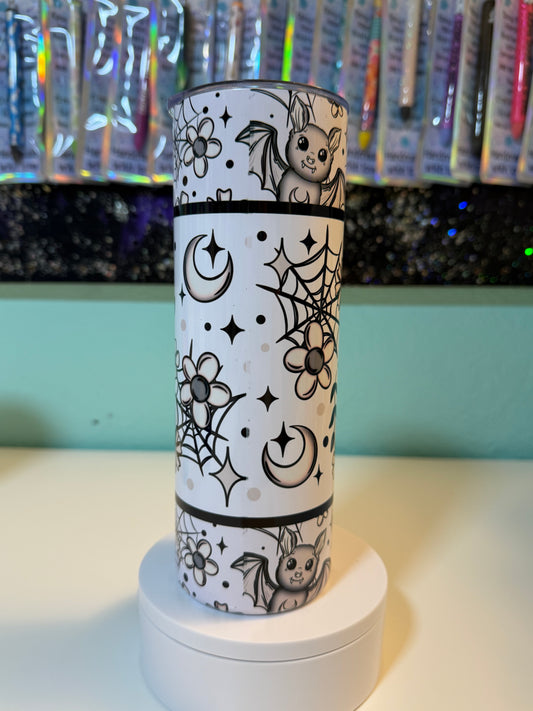 Floral Bats- 20oz Sublimation Tumbler