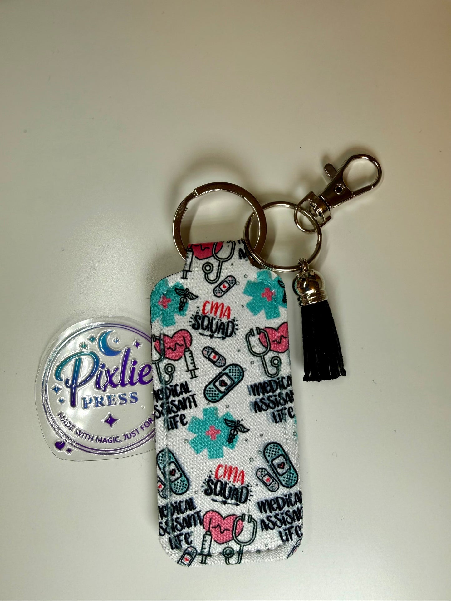 Neoprene Universal Lipbalm Holder- Checkers