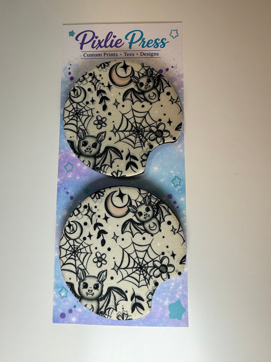 Floral Bat Car Coaster – DISCOUNTED DUE TO BLEMISH