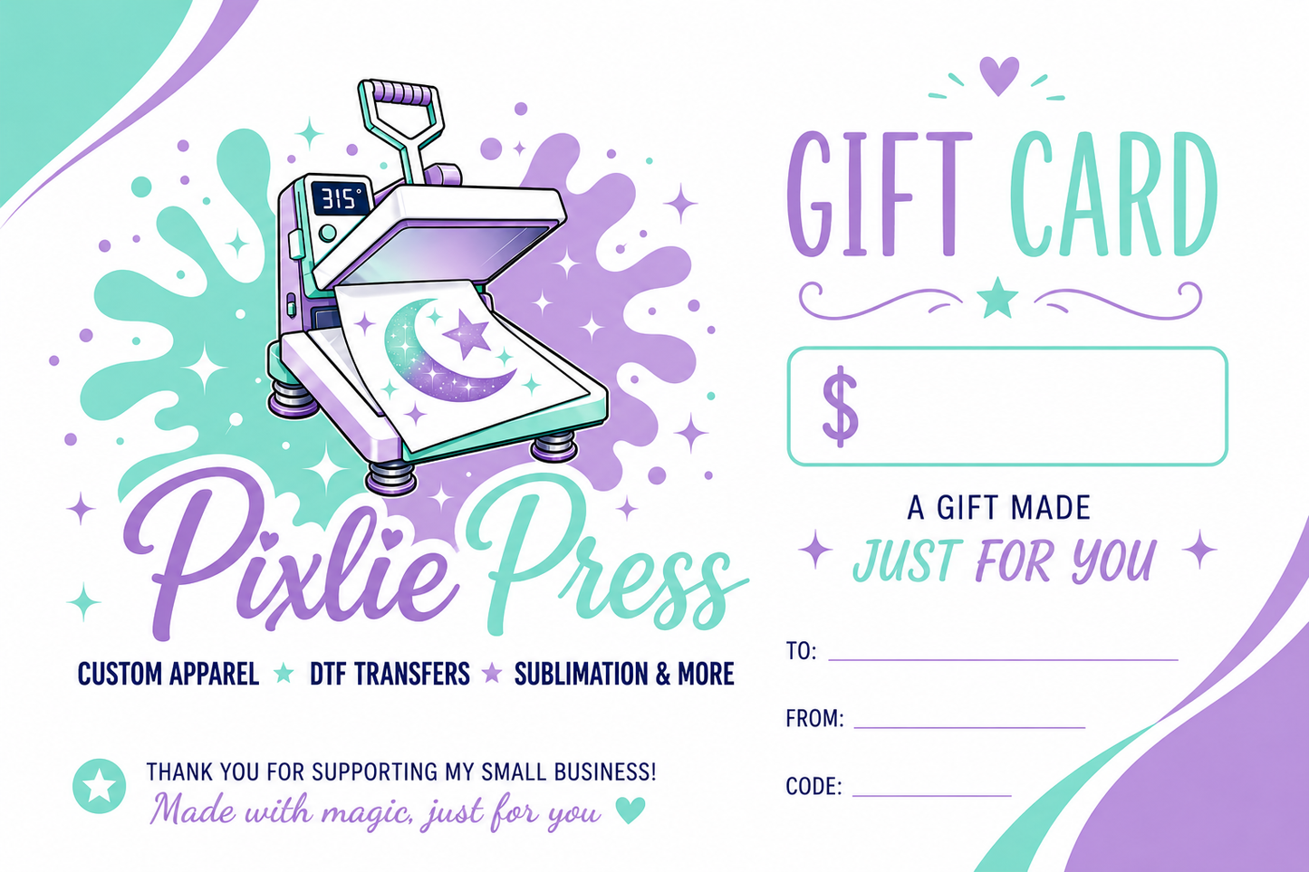 Pixlie Press Gift Card