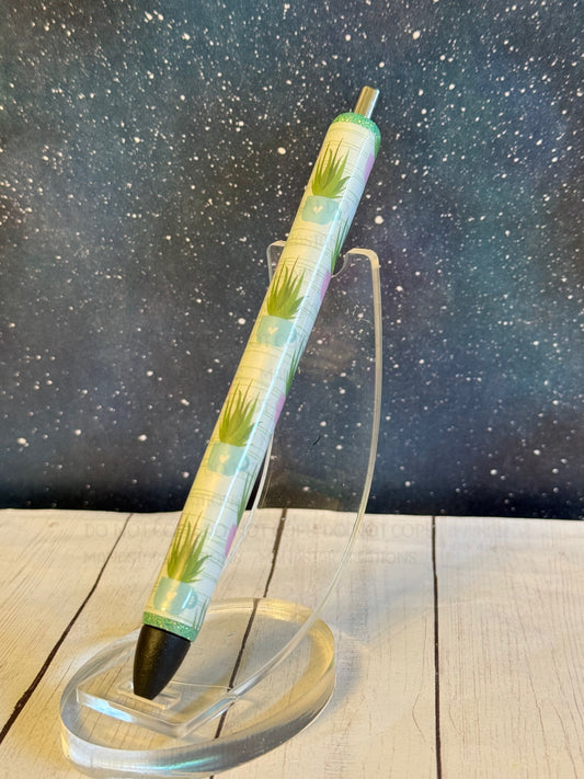 Aloe You Vera Much! Aloe themed wrapped pens!- Black Ink