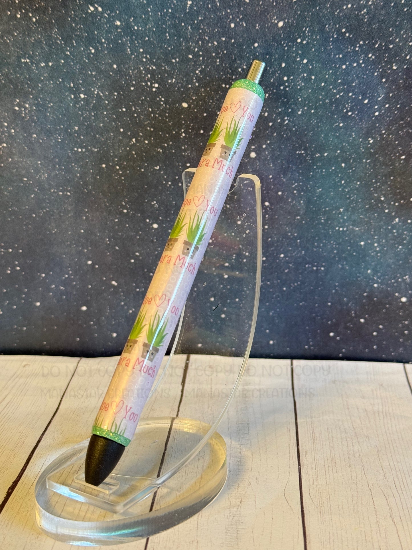 Aloe You Vera Much! Aloe themed wrapped pens!- Black Ink