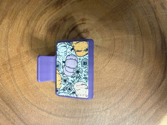 Small/Medium Claw Clips with Custom Sublimation Patch Designs- Lavendar Pumpkins