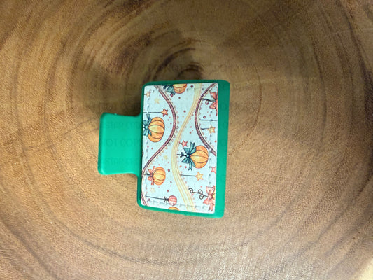 Small/Medium Claw Clips with Custom Sublimation Patch Designs- Pumpkin Ornaments