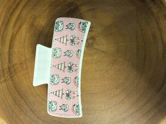 Large Claw Clips with Custom Sublimation Patch Designs- Santa