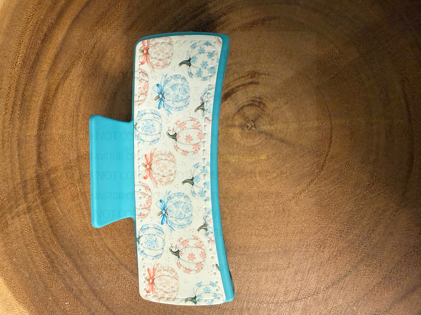 Large Claw Clips with Custom Sublimation Patch Designs- Pumpkin Bows
