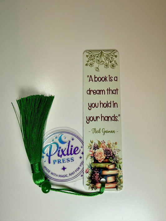 Floral Stacked Books Bookmark – Charming Book Lover’s Sublimated Marker