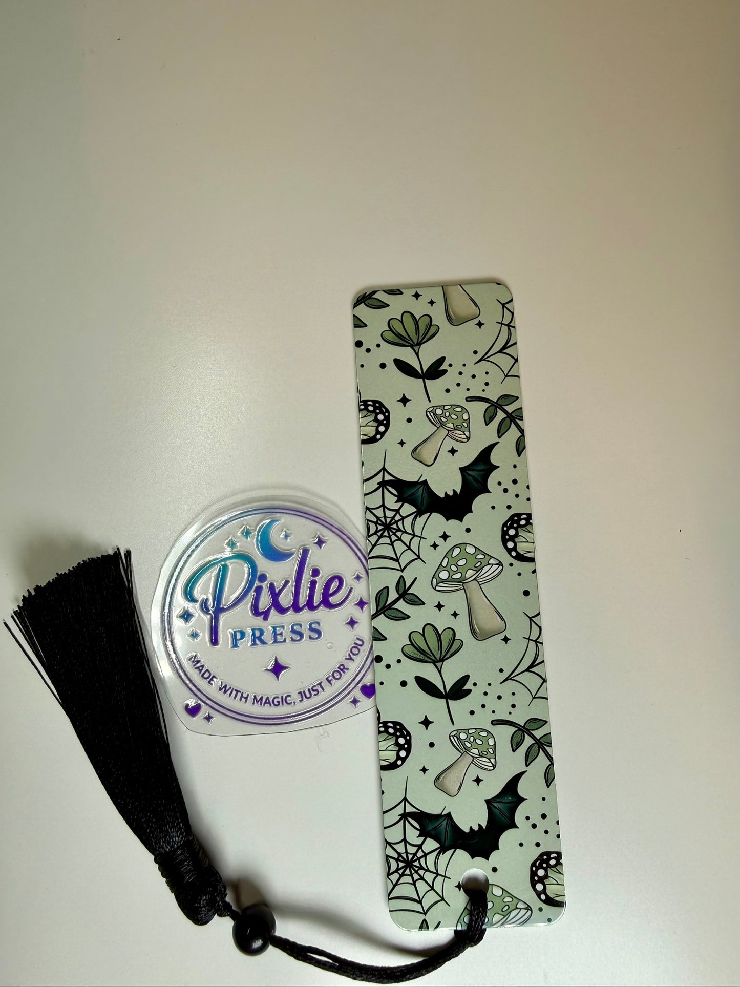 Mushrooms & Bats Bookmark – Mystical Sublimated Marker