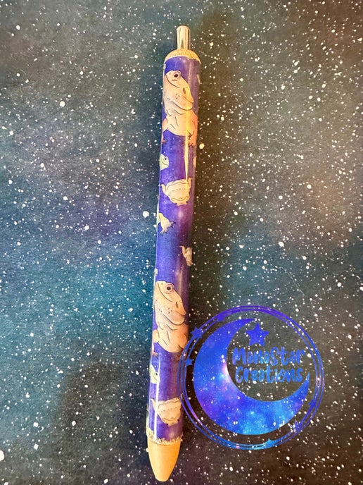 Bearded Dragon Epoxy Pen – Stylish Reptile Lover's Writing Tool! (Purple INK)