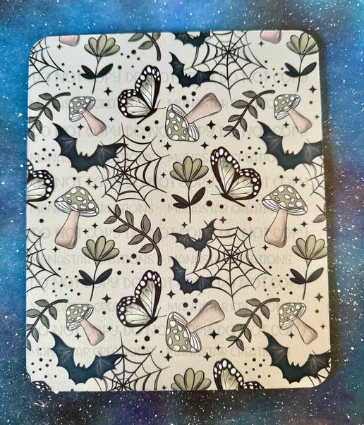 Mushroom & Bat Mouse Pad – Whimsical Gothic Desk Accessory *ON SALE*