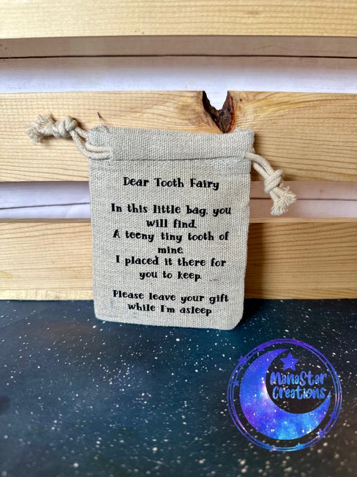Tooth Fairy Bag with Purple Crown – Magical Pouch for Lost Teeth